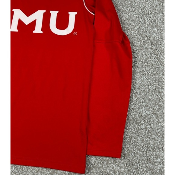SMU Mustangs Basketball Sweatshirt Mens Small Red Team Player Issued Lightweight - Picture 3 of 10